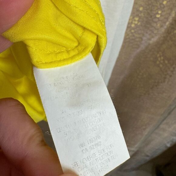 Helmut Lang Yellow White Devotee Tank Top Blouse Size Medium - Picture 4 of 8